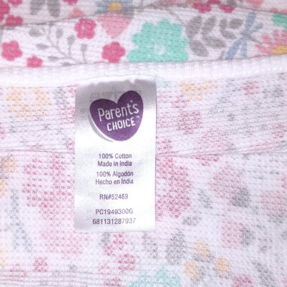 Parents Choice Floral Thermal Waffle Weave Security Lovey Blanket 28" X 28" - Picture 4 of 4